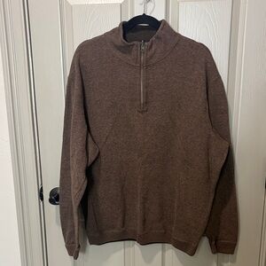 Daniel Cremieux Men's Brown Quarter-Zip Sweater Sz Xl